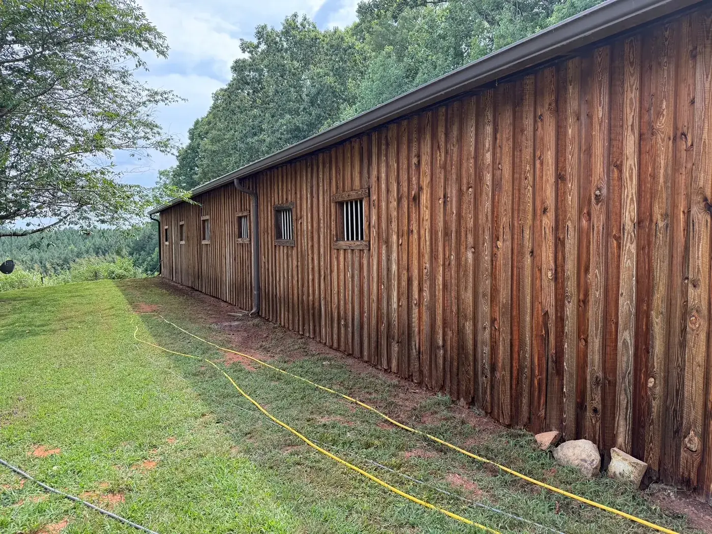 Restored barn wood after pressure washing